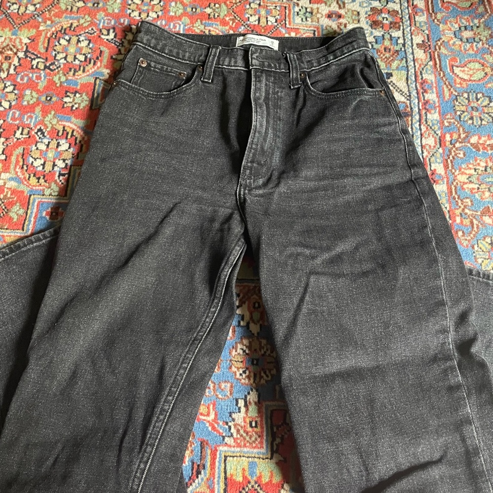 Abercrombie & Fitch Black Straight Leg Jeans Timeless Fit